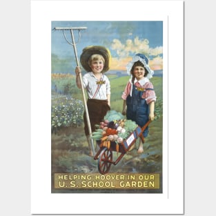 U.S. School Gardens, 1919. Vintage Poster Posters and Art